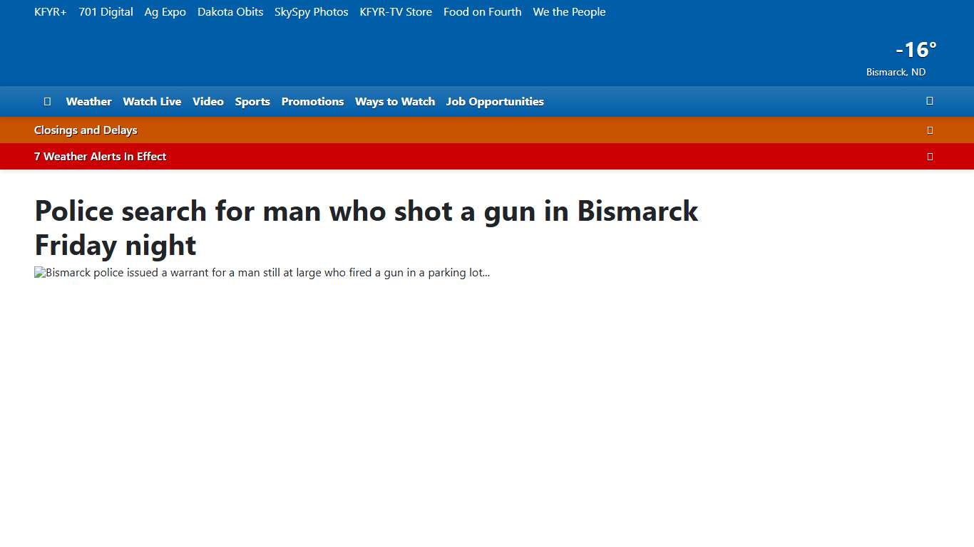 Police search for man who shot a gun in Bismarck Friday night